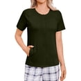 thumbnail image 5 of Mastectomy Shirts with Drain Pockets Post Shoulder Surgery Tops for Women Chemo Port Short Sleeve with Velcro Green L, 5 of 9