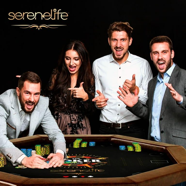 SereneLife Poker Foldable Octagonal 8 Players with Water