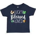 thumbnail image 3 of Inktastic Lucky Blessed and Loved Horseshoe Clover Hearts Boys or Girls Toddler T-Shirt, 3 of 5