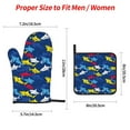 thumbnail image 2 of Pofeuu Cartoon Shark Print Oven Mitts and Pot Holders 4 pcs Set,High Heat Resistant 500 Degree Extra Thicken Long Kitchen Cotton Oven Glove for Cooking, 2 of 6