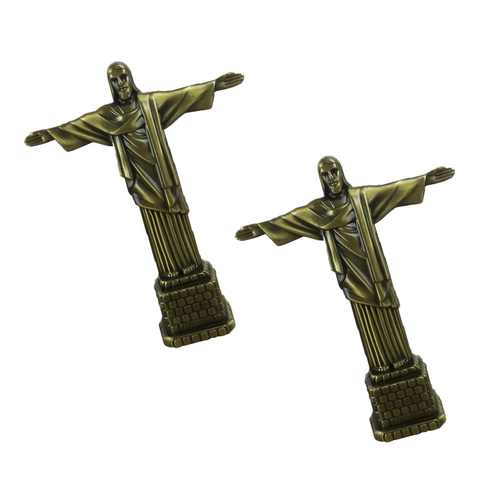 TAILTOSS Bronze Jesus Sculpture Decorative Ornament Christian Figurine Statue for Home Office Tabletop Shelf Decor