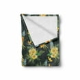 thumbnail image 2 of Hawaii Soft Flannel Fleece Throw Blanket, Tropical Flowers Blooming Frangipani Plumeria Botanical Bouquet Pineapple Fruit, Cozy Plush for Indoor and Outdoor Use, 60" x 80", Multicolor, by Ambesonne, 2 of 6