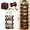 Light Brown, variant on 2026 Upgraded Bamboo Shoe Rack – No Assembly, Foldable 9 Tier Tall Narrow Organizer, Space-Saving Vertical Shelf for Entryway & Corner