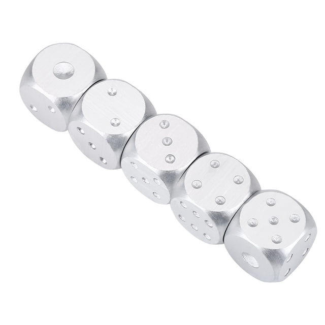 with Box Set, 5PCS Portable Aluminium Alloy Table Game Poker Games Dices Set with Storage Box