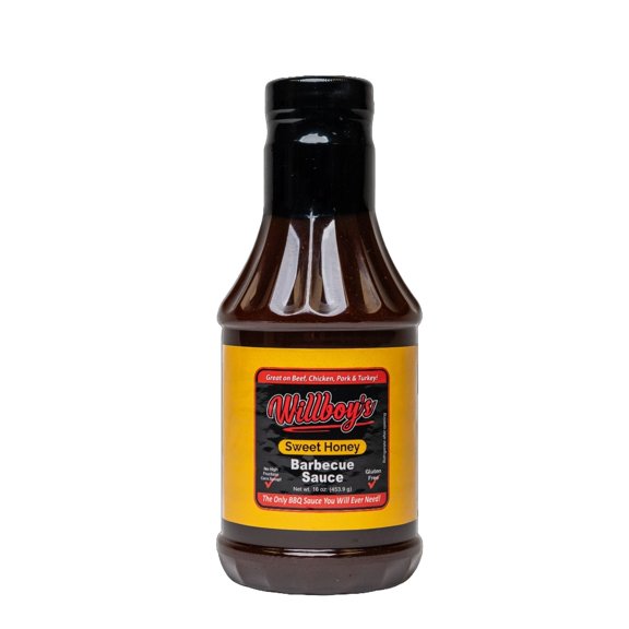 Willboy's Sweet Honey Barbecue Sauce, Gluten Free, No High fructose Corn Syrup, 16 oz. Pack of 1