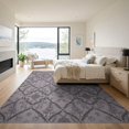 thumbnail image 3 of ODIKA 9'x12' Washable Area Rug Low Pile, Flatwoven, Purple Decorative Faded Botanical Geometric Network Pluple Lilac for Great Room, Indoor Concept, Large Living, 3 of 7
