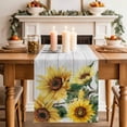 thumbnail image 2 of Table Runner 36 Inches Long for Kitchen Dining, Yellow Sunflowers Dresser Scarf Farmhouse, Dining Table Decorations for Wedding/Parties, Farmhouse Spring Botanical Floral Wooden 13 x 36 In, 2 of 8