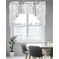thumbnail image 5 of Navy Blue Grey Branch Swag Valance for Windows 56'' x 36'', Spring Summer Pastoral Botanical Light Filtering Kitchen Curtains Valances for Bathroom/Living Room/Bedroom/Café, Rod Pocket Curtain Panel, 5 of 6
