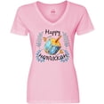 thumbnail image 3 of Inktastic Happy Hanukkah Dreidel and Laurels Women's V-Neck T-Shirt, 3 of 5