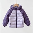 thumbnail image 2 of Bovxnpu Girls Down Jackets Kids Padded Jacket Long Sleeve Hooded Zip Pocket Warm Coat Outfits, 2 of 6