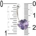 thumbnail image 2 of 14K Gold Belly Ring With Large 8Mm Alexandrite,14K White Gold, 2 of 2
