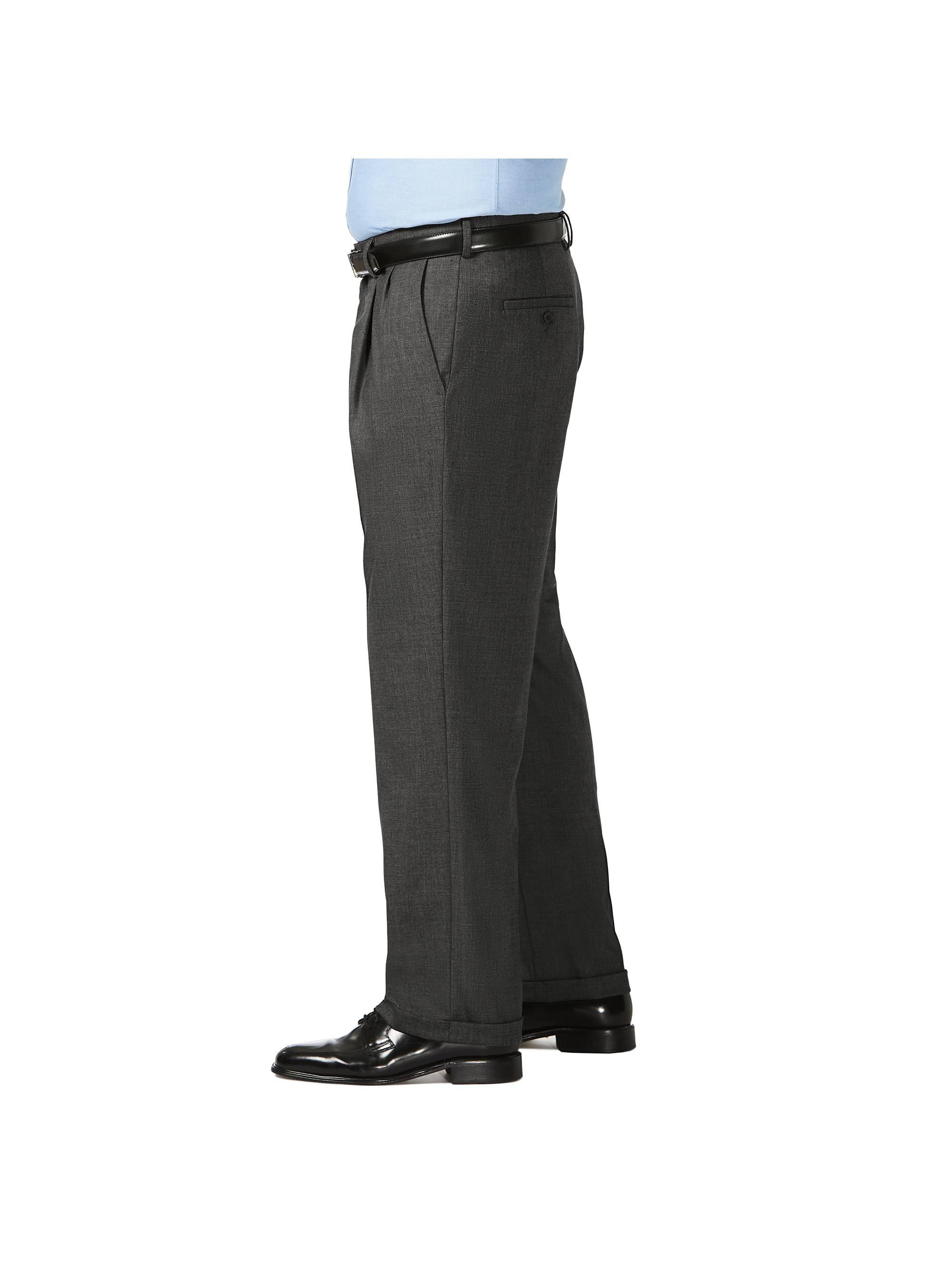 JM Haggar Men's Big & Tall Sharkskin Pleat Front Dress Pant  Classic Fit HD90654 - image 2 of 9