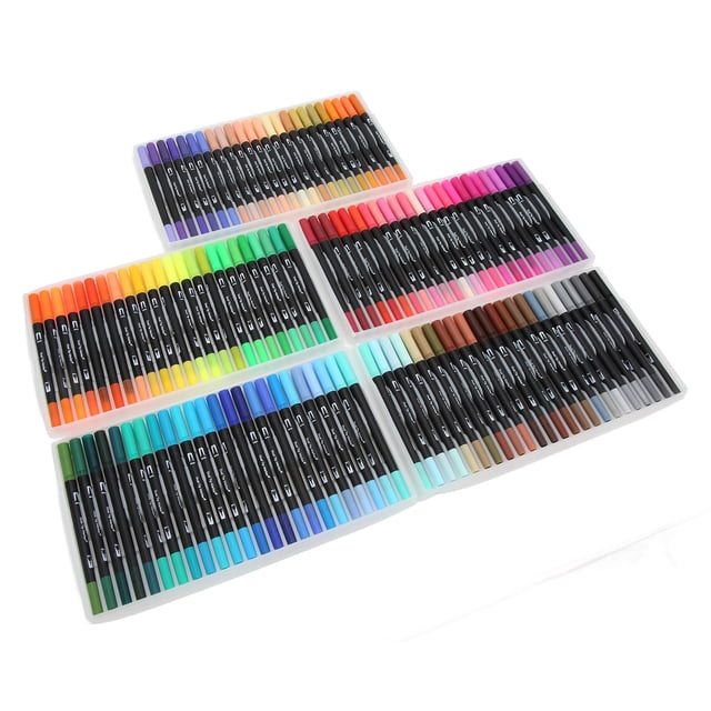 Rotuladores De Punta Fina, Rotuladores De Diseño De Punta Doble De Flexibilidad Para La Escuela Para La Oficina Para Viajes ZAQW Marker Pens