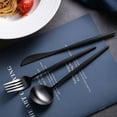 thumbnail image 4 of Myvit Black Dinnerware Set 24pcs Kitchen Flatware Tableware Restaurant Steak Knife Fork Spoon, 4 of 6