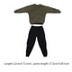 thumbnail image 2 of Conjunto de sudadera y pantalón casual a escala 1/6, disfraz para hombre de 12 pulgadas verde, 2 of 9
