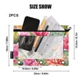 thumbnail image 3 of Watercolor Cactus and Flowers 2 Pack Pencil Pouch for 3 Ring Binder Smooth Zipper Folders with Pockets Clear Window Pencil Case, 3 of 6