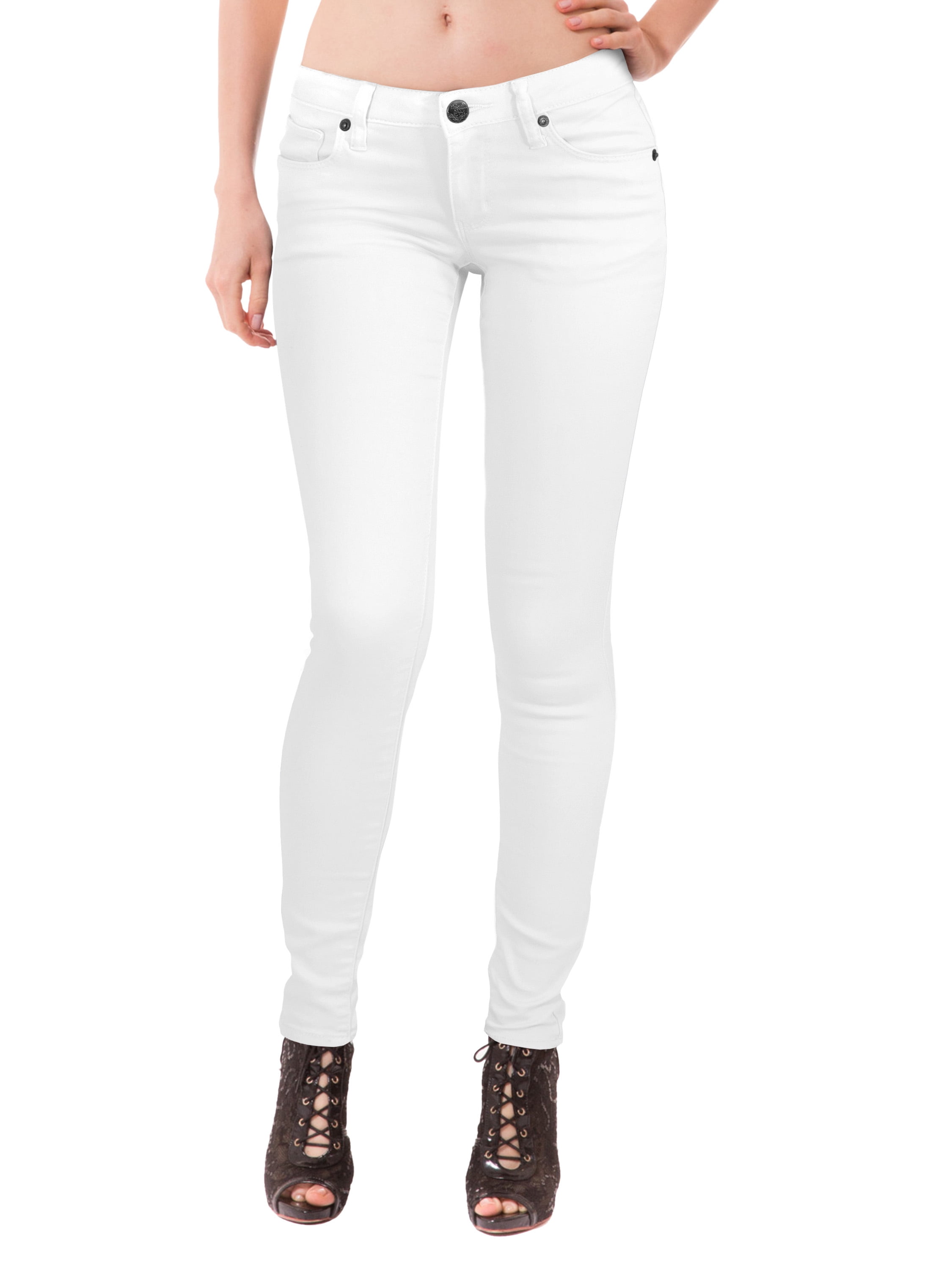 women's white stretch denim jeans