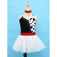 thumbnail image 6 of YiZYiF Girl's Ballet Leotards Sparkly Sleeveless Mesh Dance Dress Tutu Ballerina Dalmatian Outfits Black White 6, 6 of 8
