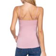 thumbnail image 4 of Juniors Solid Plain Adjustable Spaghetti Strap Layering Cropped Camisole Tank Top (Paint Pink, S), 4 of 4