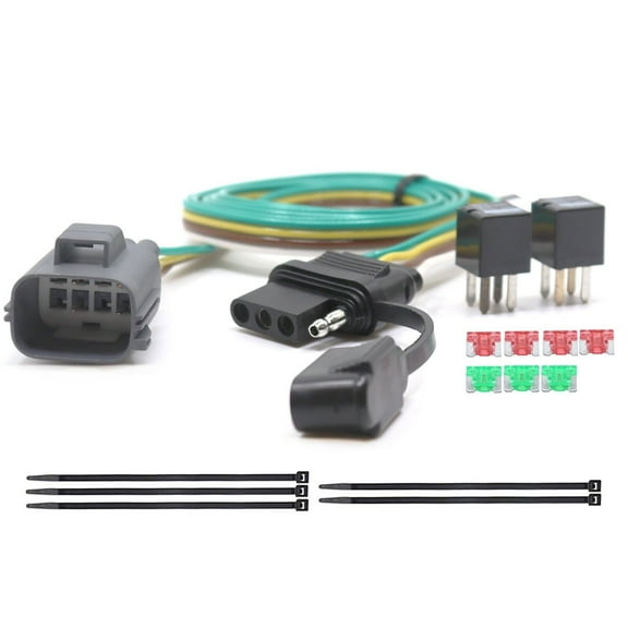CARROFIX Vehicle Wiring Harness with 4 Pin Flat Trailer Connector for Factory Tow Package