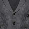 thumbnail image 3 of fartey Men Cable Knitted Cardigan Sweaters Slim Fit Shawl Collar Knitwear Warm Button Down Twisted Knot Outwear Casual Solid Color Long Sleeve Sweater, 3 of 3