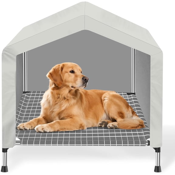 Elevated Dog House for Outdoor or Indoor - Waterproof Dog Tent Cat House, Dog Sunshade Tent, Pet House with Removable Cover, Suitable for Medium Cats Dogs