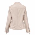 thumbnail image 3 of Txlixc Chaqueta de cuero Pu para mujeres, chaqueta de motocicleta de cuello alto Txlixc moda, 3 of 6
