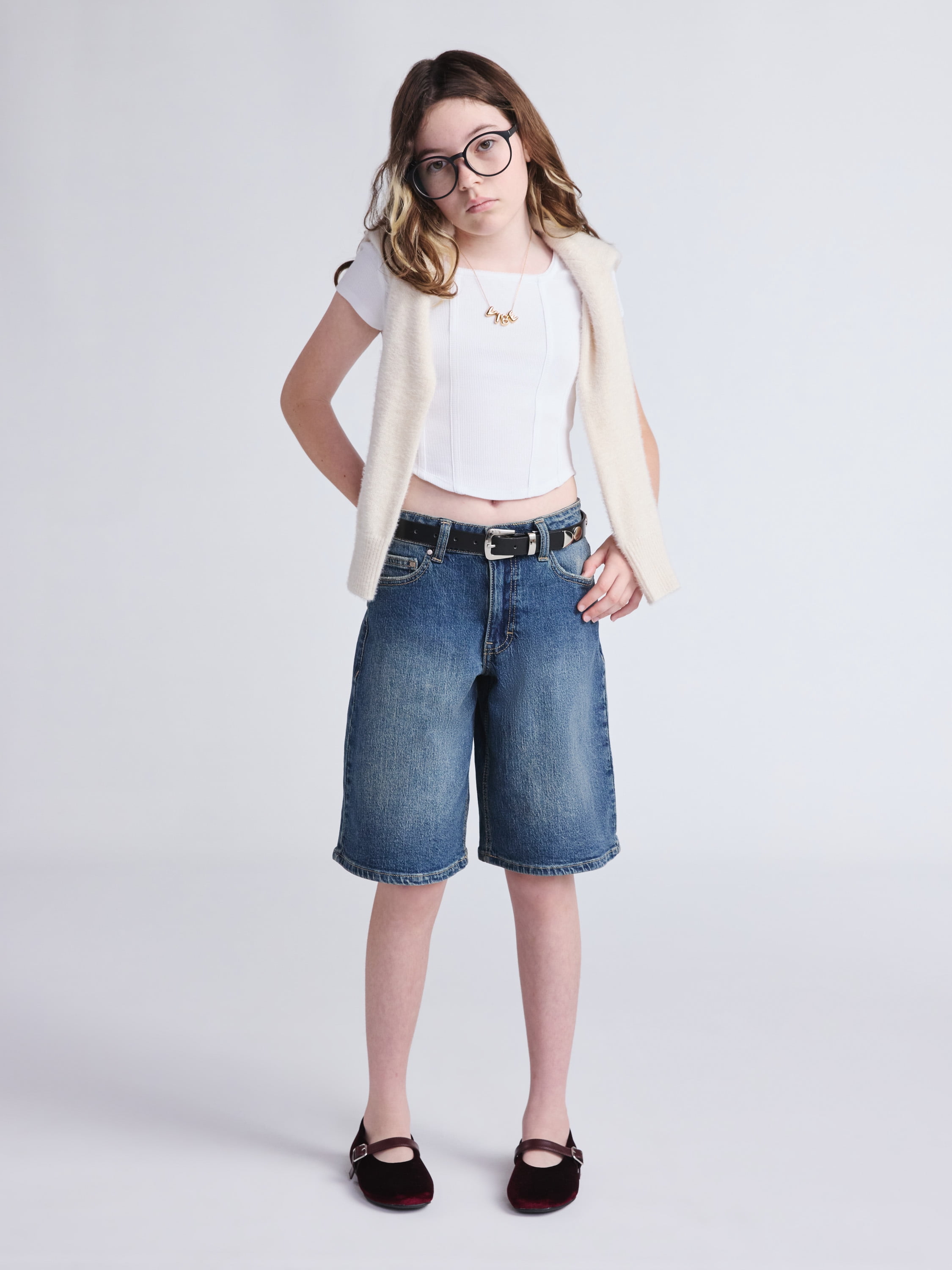 Weekend Academy Girls Bermuda Denim Shorts, Sizes 5-18