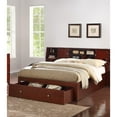 thumbnail image 2 of Benzara BM168466 42 x 74 x 86 in. C.King Wooden Bed with Drawers Display & Storage, Brown Veneer, 2 of 2