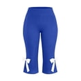 thumbnail image 4 of Noric Women's Plus Size High Waist Capri Leggings with Pockets Bow Tie High Rise Stretchy Casual Workout Cropped Yoga Pants, 4 of 8