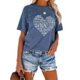 thumbnail image 3 of XCHQRTI Heart Tshirt for Women Graphic Tee Tops Beautiful Crazy Love Letter Printed Casual Short Sleeve Concert Shirts, 3 of 8