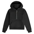 thumbnail image 3 of Atogsazn Children's Girls Zip Up Pullover Sweatshirts Fleece Long Sleeve Oversized Jackets Fall Clothes Sweater Hoodies Y-Black 13-14 Years Fashion, 3 of 4