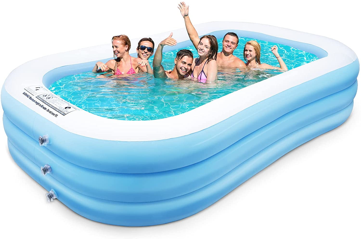 6ft x 20in Kids Summer Inflatable Above Ground Family Swimming Pool PVC Bath Tub 