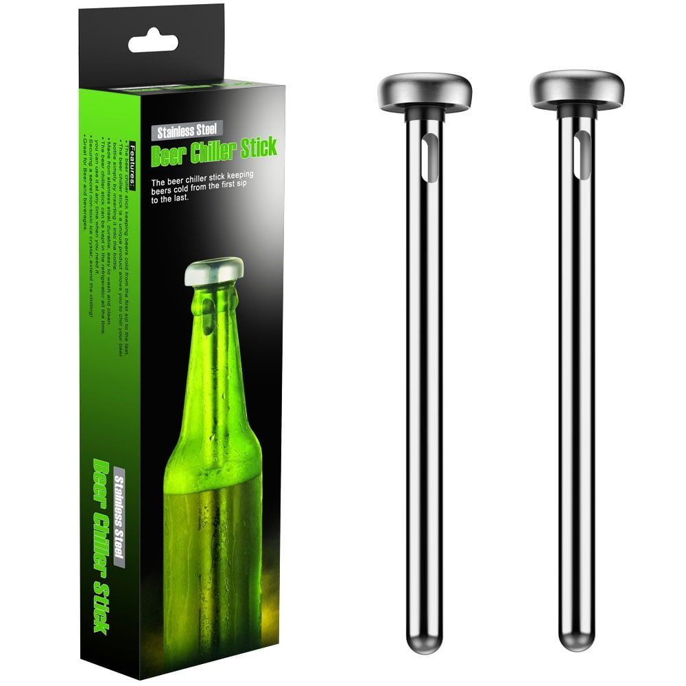 Beer Chiller Cooling Stick,Stainless Steel Beer Cooler Rod for Home Bar Outdoor Beach Party BBQ Drinking,2 Pack 