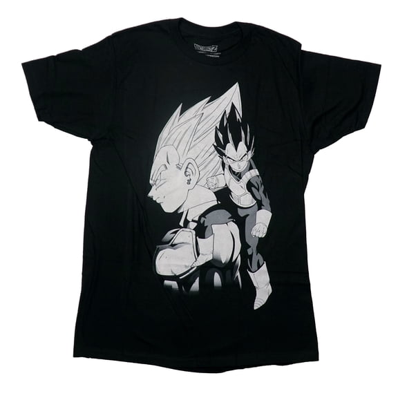 Dragon Ball Z Mens T-Shirt - Saiyan Vegeta Grayscale Images