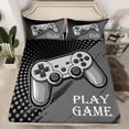 thumbnail image 2 of Feelyou Gaming Controller Kids Twin Sheet Sets, Grey Abstract Twin Fitted Sheet, Cartoon Video Game Lover Flat Sheet, Microfiber Bedroom Decor, 3-Piece, 2 of 7