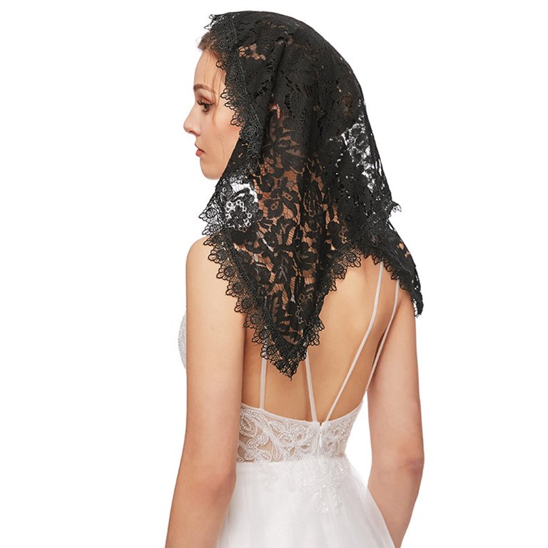 Mantveil Catholic Chapel Veils (2-Pack) - Floral Lace Mantillas For Women