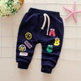 thumbnail image 2 of Zhuashum Boys Pants Cartoon Prints Straight Leg Trousers High Waist Casual Pants Jogger Pant Fall Winter Casual Comfortable Sweatpants Navy 6-12 Months, 2 of 4