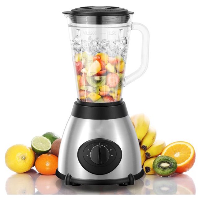 Batidora para batidos, batidora de cristal de 1000 W para encimera de cocina con vaso de cristal de 1,4 l, triturador de hielo o zumos, batidos, postres.
