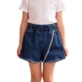 thumbnail image 6 of Liyamei Girls Denim Shorts with Stretch and Pockets for Summer Everyday Size 2-9,Blue, 6 of 6