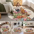 thumbnail image 5 of Easter Round Area Rug 3Ft Washable Small Circle Rugs for Kitchen Entryway, Vintage Spring Bunny Eggs Flowers Butterfly Plaid Non-Slip Carpet Floor Mats Indoor Outdoor Carpet Runner Home Decor, 5 of 8