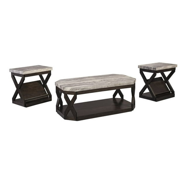 Signature Design by Ashley T568-13 Table de Collection Radilyn, Ensemble de 3, Brun Grisâtre