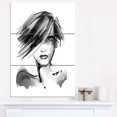 thumbnail image 1 of Young Woman Black White - Abstract Portrait Canvas Print, 1 of 1