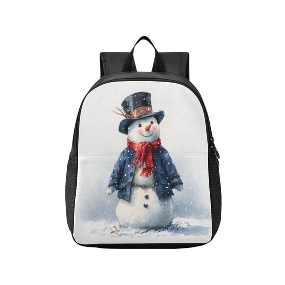 Toddler Backpack Adorable and Happy Snowman Waterproof Lightweight Backpack Casual Mini Daypack for Daycare & Travel
