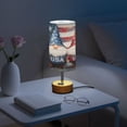 thumbnail image 6 of Wobogo American Flag Gnome Bedside Lamp Touch Control Table Lamp with USB A+C Charging Ports & AC Outlet 3-Way Dimmable Nightstand Lamp with Linen Fabric Shade for Bedroom Living Room, 6 of 8
