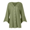 thumbnail image 4 of ZKIRBJV Summer Cardigans for Women Lightweight 3/4 Sleeve Plus Size Kimono and Dusters Open Front Shrug Cardigan Light Solid Color Dressy Casual Oversized Cardigans Green M, 4 of 6