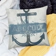 thumbnail image 2 of BANET  Nautical Throw Pillow Cushion Cover, Aged Ocean Lover Phrase with Anchor and Compass Marine Adventure Design, Decorative Square Accent Pillow Case 18x18in, 2 of 5