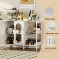 thumbnail image 3 of Studyset Sideboard Buffet Cabinet with Glass Doors, 39.4'' Wood Coffee Bar Cabinet with Adjustable Shelves, Two Golden Metal, 3 of 7