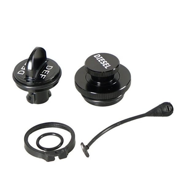 Hweilai Automotive modification aluminum alloy DEF oil cap black set suitable for 13-17 Dodge Ram fuel tank cap