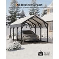 thumbnail image 6 of 10 ft x 15 ft Heavy-Duty Metal Carport with Reinforced Frame & Steel Roof, All-Weather Canopy Shelter for Pickups, Cars, Boats & Tractors, 6 of 7